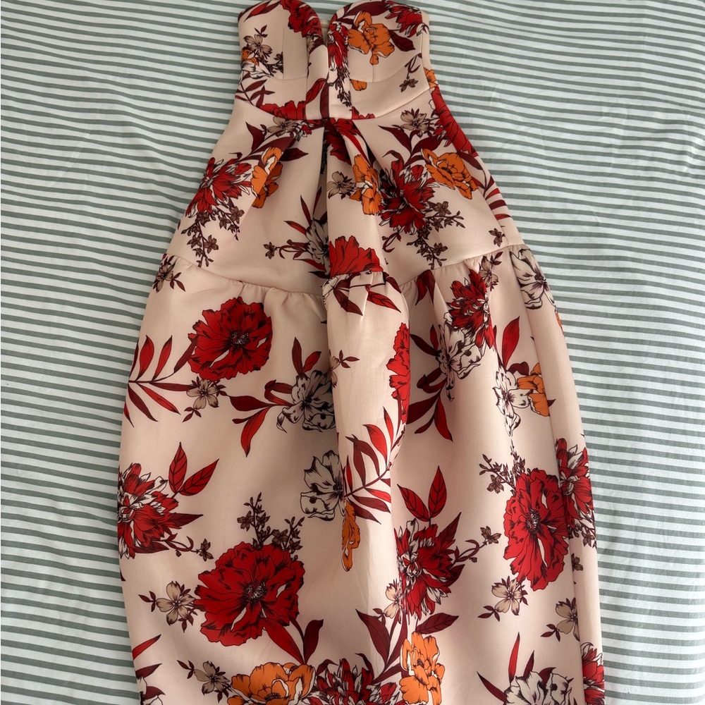 ASOS Floral Midi Dress - Red and Orange